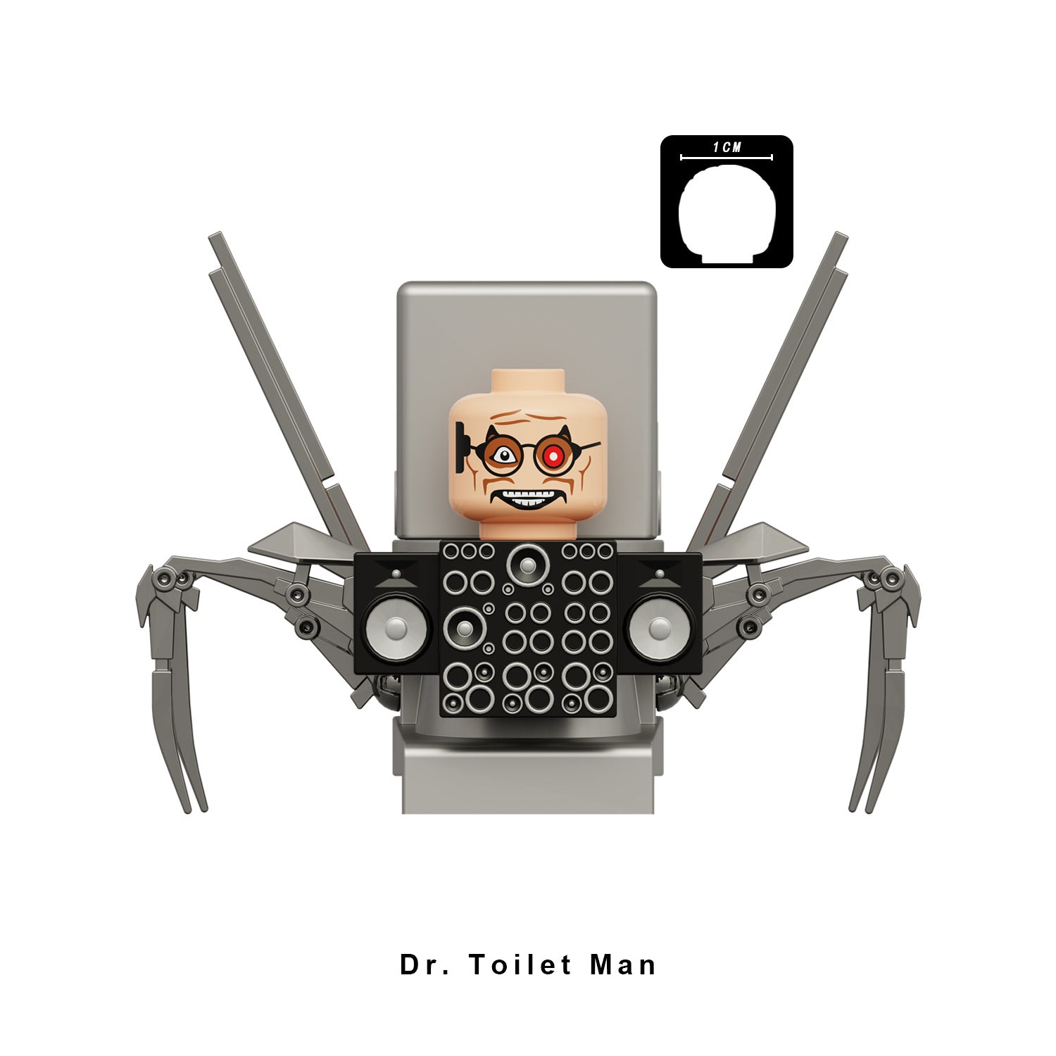Skibidi Toilet Dr Toilet Man, Lego-compatible Building Block Minifigures, 5 Pcs Collection