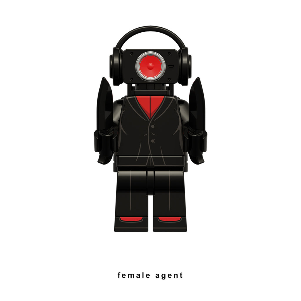 Skibidi Toilet Female Agent, Lego-compatible Building Block Minifigures, 5 Pcs Collection