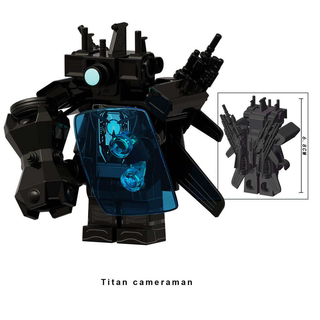 Skibidi Toilet Titan Cameraman, Lego-compatible Building Block Minifigures, 5 Pcs Collection
