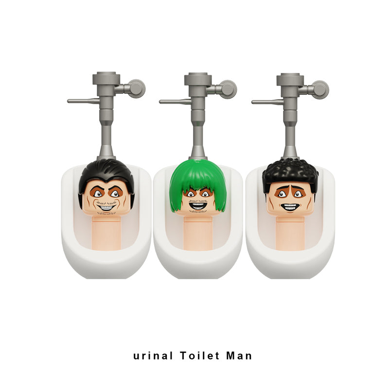 Skibidi Toilet And Urinal Toilet Man, Lego-compatible Building Block Minifigures, 4 Pcs Collection