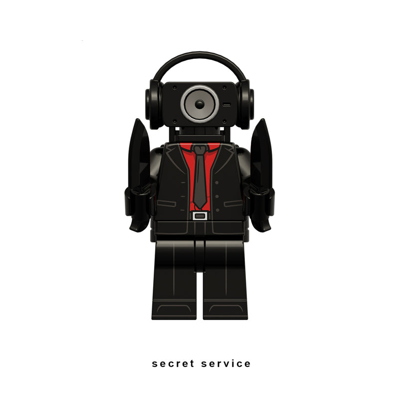 Skibidi Toilet Secret Service, Lego-compatible Building Block Minifigures, 4 Pcs Collection