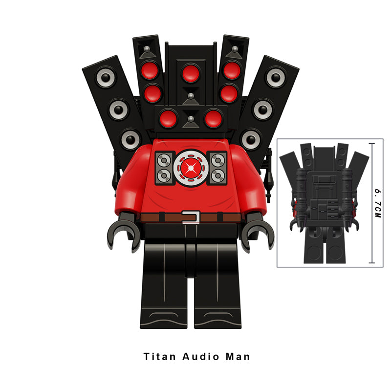 Skibidi Toilet Titan Audio Man, Lego-compatible Building Block Minifigures, 4 Pcs Collection