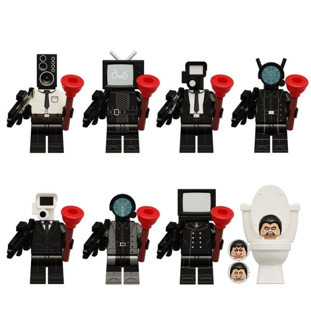 Skibidi Toilet minifigure set Speakerman Known, Tv Woman, Cameraman Known LEGO-compatible building block toys | 5-piece set Main image