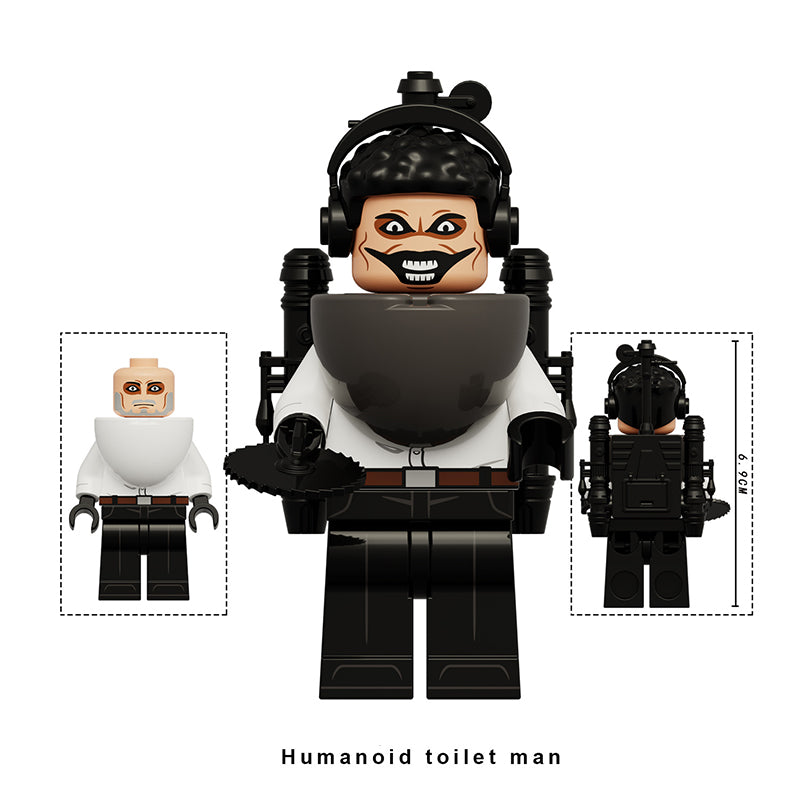 Skibidi Toilet Humanoid Toilet Man, Lego-compatible Building Block Minifigures, 4 Pcs Collection