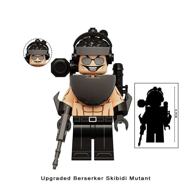 Upgraded Berserker Skibidi Toilet Mutant LEGO-compatible minifigure | custom brick minifigures