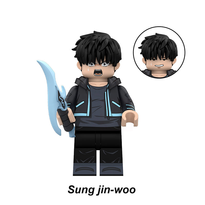 Solo Leveling Sung Jin Woo 2, Lego-compatible Building Block Minifigures, 8 Pcs Collection