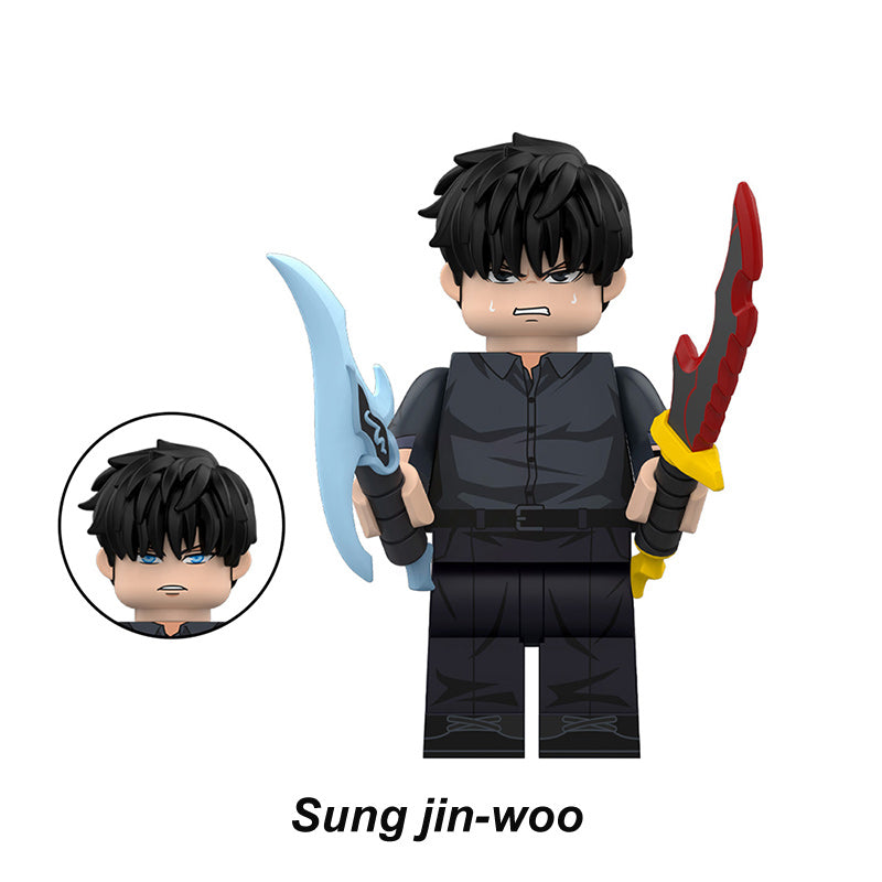 Solo Leveling Sung Jin Woo, Lego-compatible Building Block Minifigures, 8 Pcs Collection