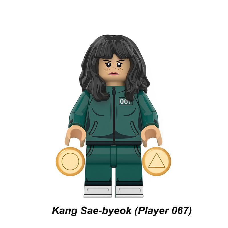 Squid Game Kang Sae Byeok, Lego-compatible Building Block Minifigures, 9 Pcs Collection