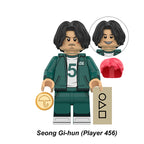 Squid Game Seong Gi Hun Player, Lego-compatible Building Block Minifigures, 9 Pcs Collection