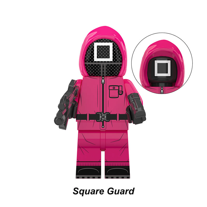 Squid Game Square Guard, Lego-compatible Building Block Minifigures, 9 Pcs Collection