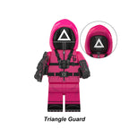 Squid Game Triangle Guard, Lego-compatible Building Block Minifigures, 9 Pcs Collection