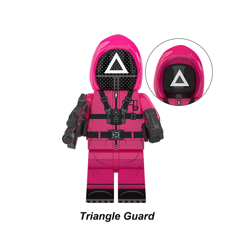 Squid Game Triangle Guard, Lego-compatible Building Block Minifigures, 9 Pcs Collection