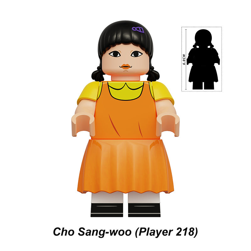 Squid Game Young Hee Red Light Doll, Lego-compatible Building Block Minifigures, 9 Pcs Collection