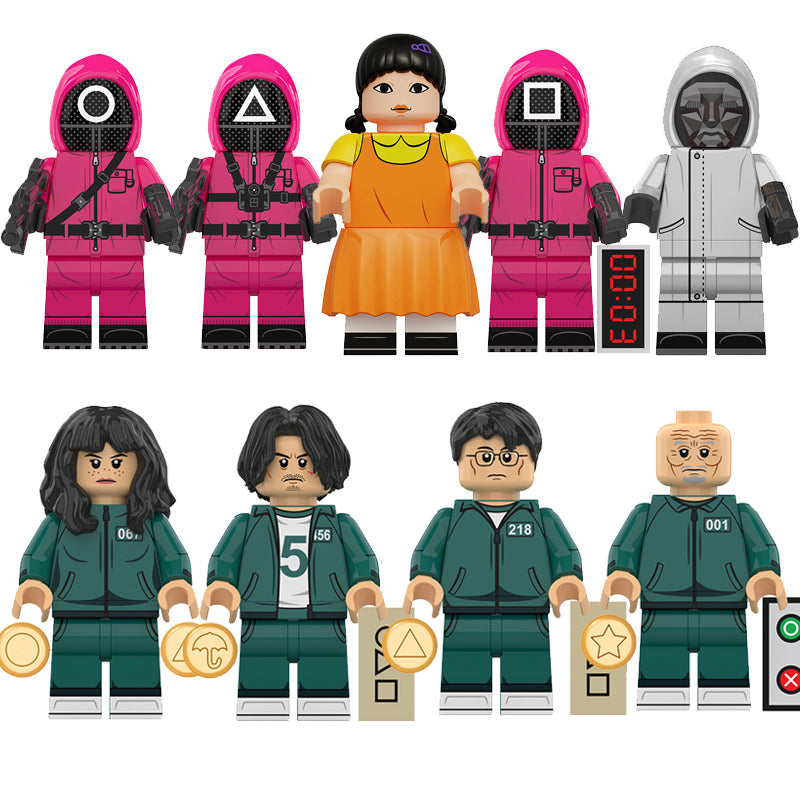 Squid Game Seong Gi Hun Cho Sang Woo, Lego-compatible Building Block Minifigures, 9 Pcs Collection Main image