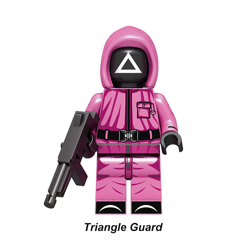 Squid Game Triangle Guard, Lego-compatible Building Block Minifigures, 8 Pcs Collection