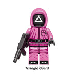 Squid Game Triangle Guard, Lego-compatible Building Block Minifigures, 8 Pcs Collection