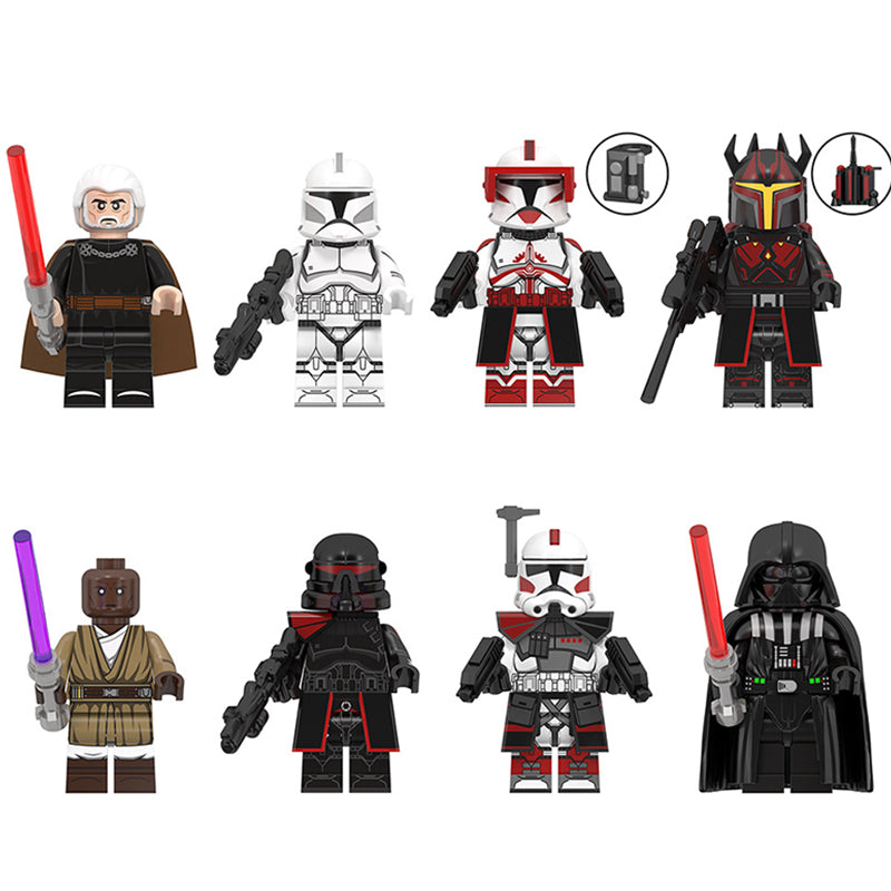 Star Wars Mace Windu Arc Trooper, Lego-compatible Building Block Minifigures, 8 Pcs Collection