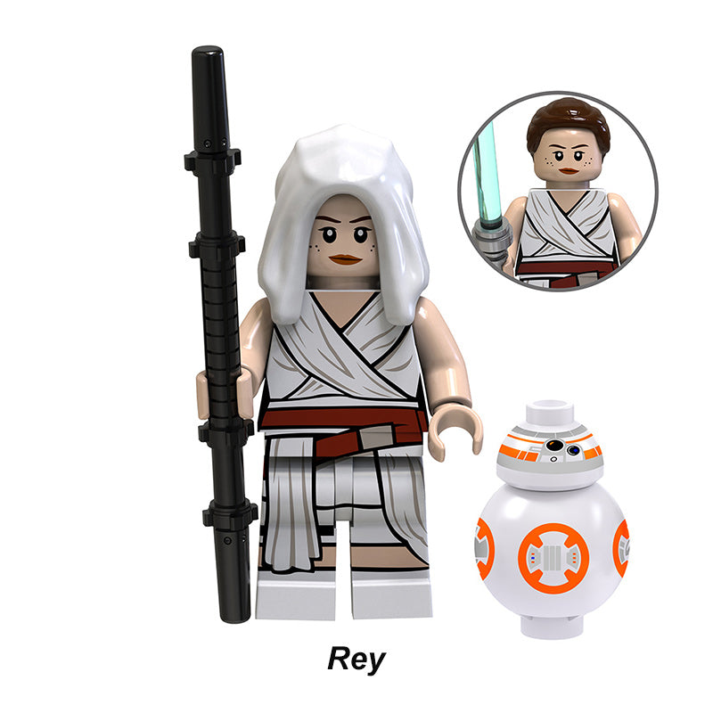 Rey Skywalker Jedi Star Wars LEGO-compatible minifigure | custom brick minifigures