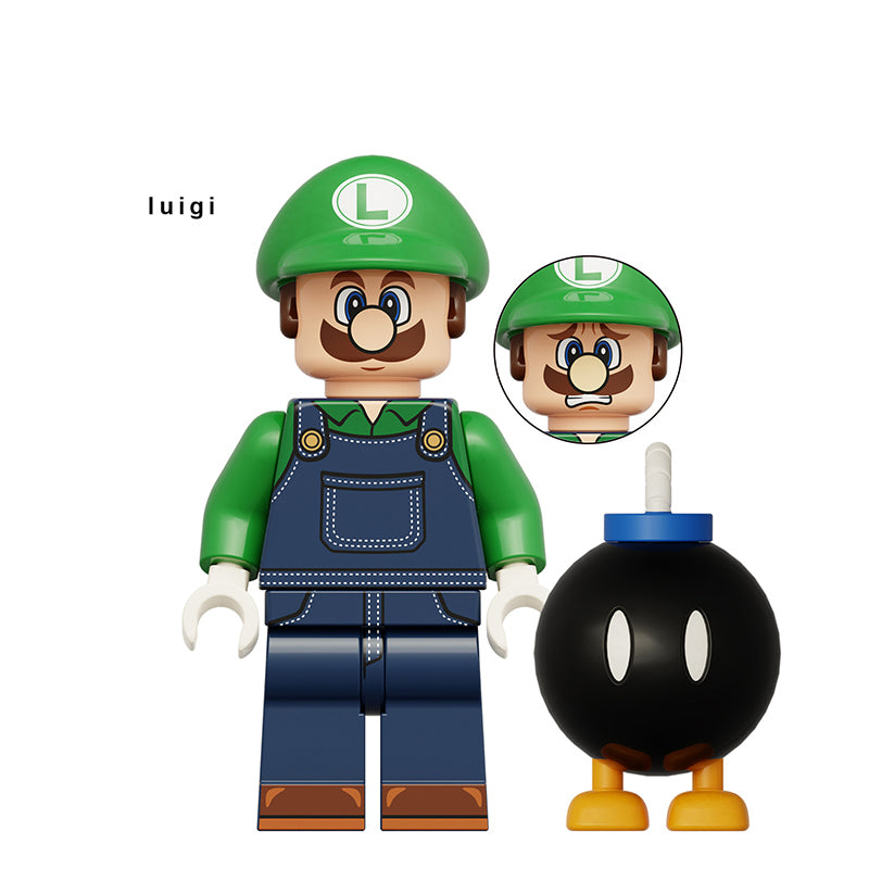 Super Mario And Luigi, Lego-compatible Building Block Minifigures, 8 Pcs Collection