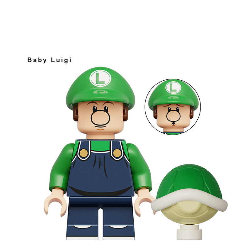 Super Mario Baby Luigi, Lego-compatible Building Block Minifigures, 8 Pcs Collection