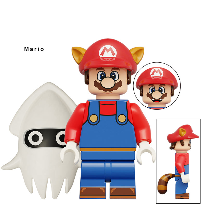 Super Mario Mario With Bullet Bill, Lego-compatible Building Block Minifigures, 8 Pcs Collection