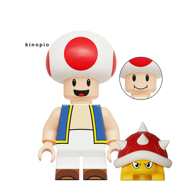 Super Mario Toad Kinopio, Lego-compatible Building Block Minifigures, 8 Pcs Collection