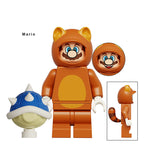 Super Mario White Tanooki Mario, Lego-compatible Building Block Minifigures, 8 Pcs Collection