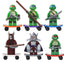 Teenage Mutant Ninja Turtles minifigure set Raphael, Leonardo, Donatello, Michelangelo, Shredder, and Splinter LEGO-compatible building block toys | 6-piece