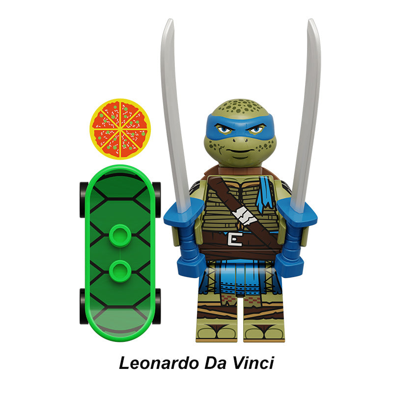 Teenage Mutant Ninja Turtles Tmnt Leonardo, Lego-compatible Building Block Minifigures, 8 Pcs Collection