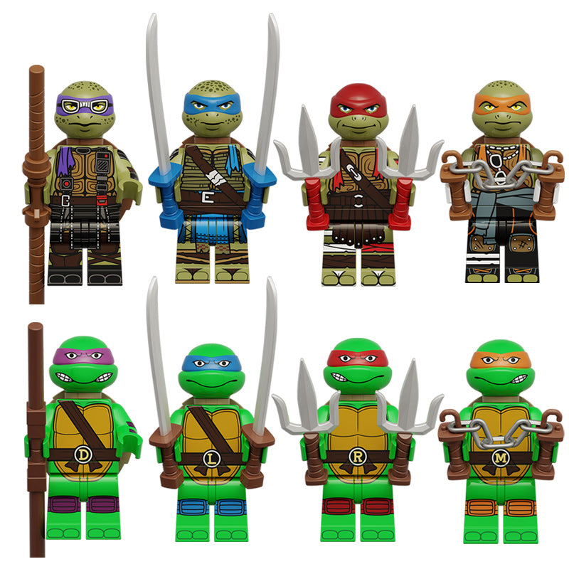 Teenage Mutant Ninja Turtles Tmnt Donnie Leo, Lego-compatible Building Block Minifigures, 8 Pcs Collection