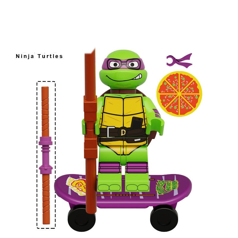 Teenage Mutant Ninja Turtles Tmnt Michelangelo, Lego-compatible Building Block Minifigures, 4 Pcs Collection