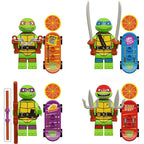 Teenage Mutant Ninja Turtles Tmnt Raph Leonardo, Lego-compatible Building Block Minifigures, 4 Pcs Collection