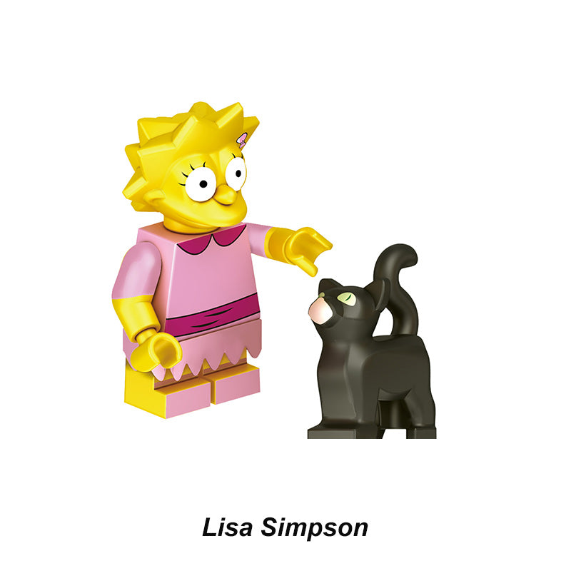 The Simpsons Lisa Simpson, Lego-compatible Building Block Minifigures, 8 Pcs Collection