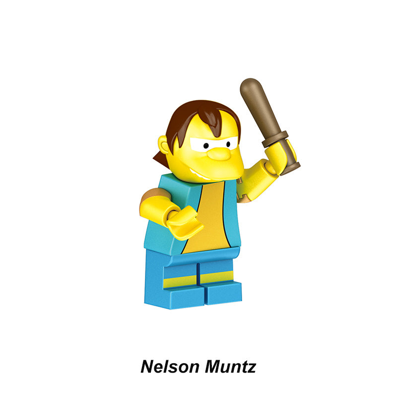 The Simpsons Nelson Muntz, Lego-compatible Building Block Minifigures, 8 Pcs Collection