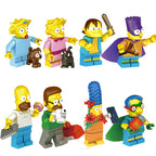 The Simpsons Homer Simpson Marge Simpson, Lego-compatible Building Block Minifigures, 8 Pcs Collection