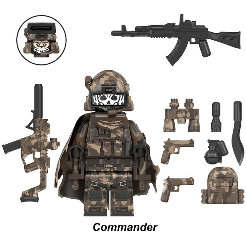 World War Ii Commander, Lego-compatible Building Block Minifigures, 6 Pcs Collection