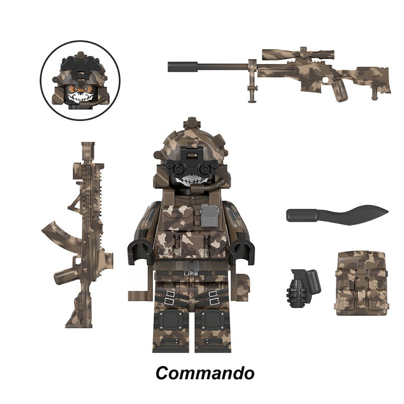 World War Ii Commando X 2, Lego-compatible Building Block Minifigures, 6 Pcs Collection