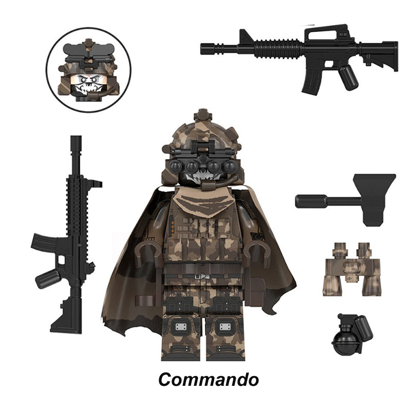 World War Ii Commando X, Lego-compatible Building Block Minifigures, 6 Pcs Collection