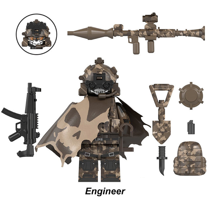 World War Ii Engineer, Lego-compatible Building Block Minifigures, 6 Pcs Collection