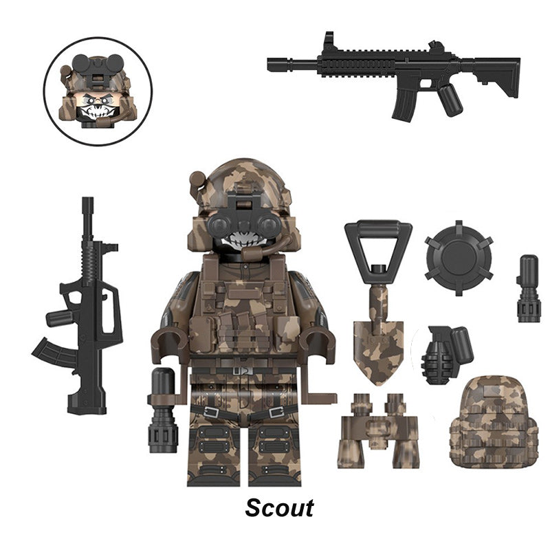 World War Ii Scout, Lego-compatible Building Block Minifigures, 6 Pcs Collection