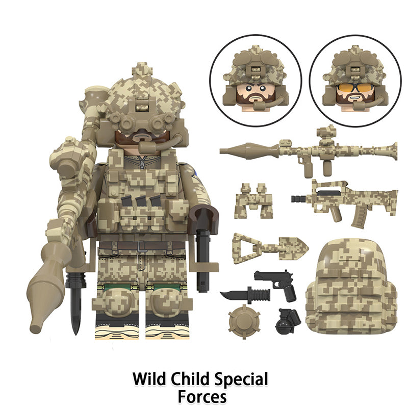 World War Ii And Wild Child Special Forces, Lego-compatible Building Block Minifigures, 8 Pcs Collection
