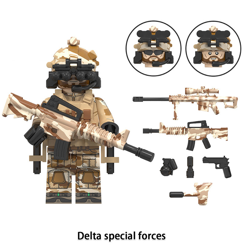 World War Ii Delta Special Forces, Lego-compatible Building Block Minifigures, 8 Pcs Collection