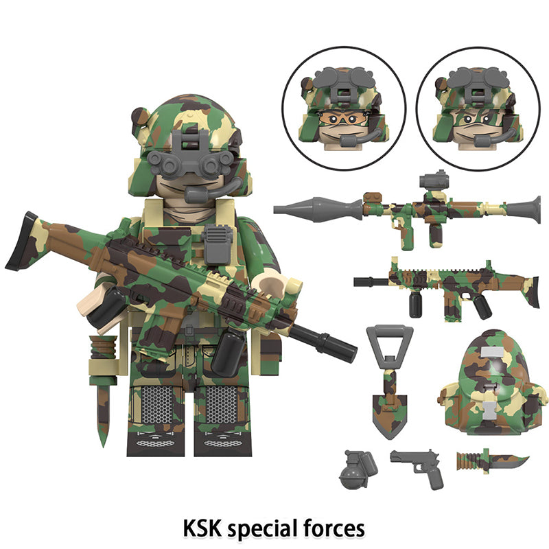 World War Ii Ksk Special Forces, Lego-compatible Building Block Minifigures, 8 Pcs Collection
