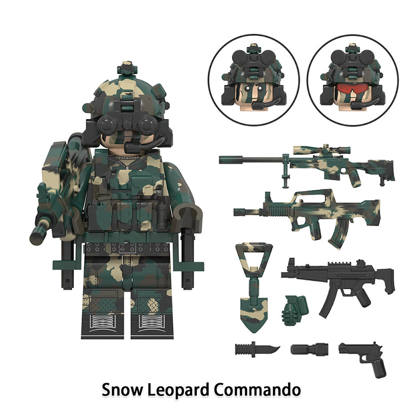 World War Ii Snow Leopard Commando, Lego-compatible Building Block Minifigures, 8 Pcs Collection