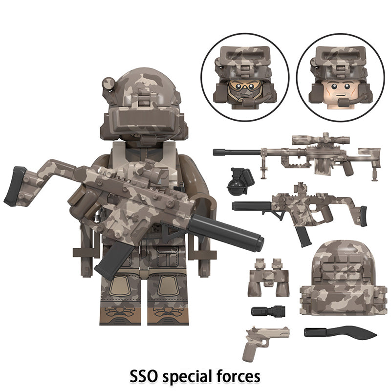 World War Ii Sso Special Forces, Lego-compatible Building Block Minifigures, 8 Pcs Collection