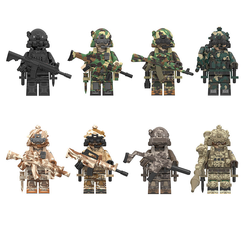 World War Ii Special Air Service Ksk Special Forces, Lego-compatible Building Block Minifigures, 8 Pcs Collection