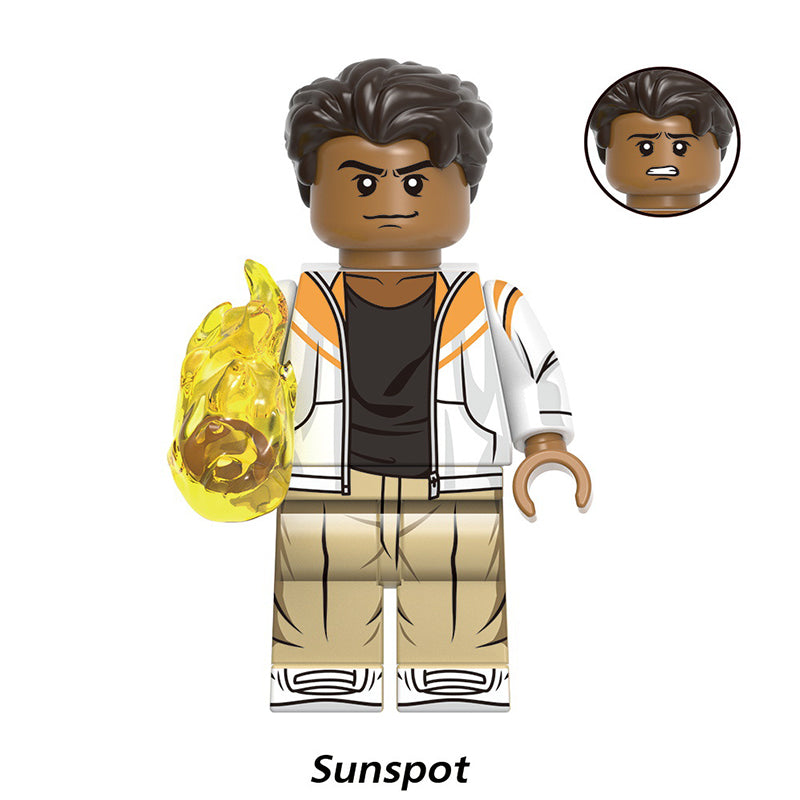 Sunspot Roberto da Costa X-Men Classic LEGO-compatible minifigure | custom brick minifigures