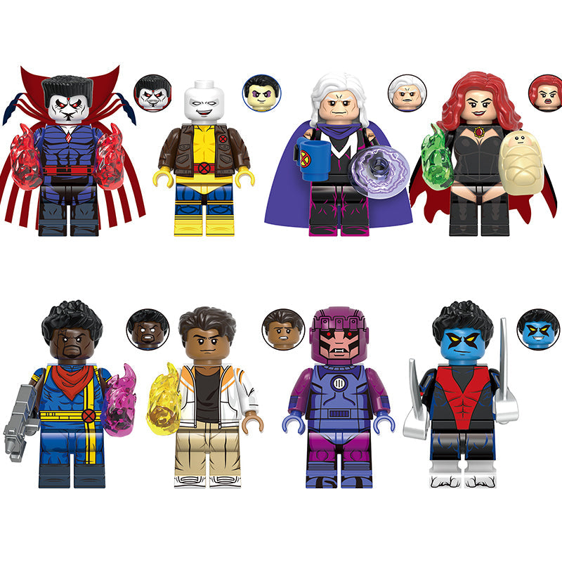 X-Men Classic Custom minifigure set Magneto, Sentinel, Nightcrawler, Mr. Sinister LEGO-compatible building block toys | 8-piece set