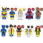 Superheroes minifigure set Jean Grey, Jubilee, Wolverine LEGO-compatible building block toys | 10-piece set
