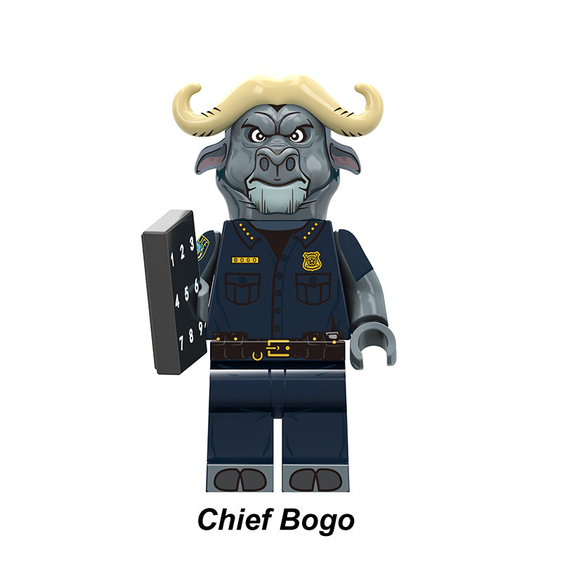 Chief Bogo Zootopia LEGO-compatible minifigure | custom brick toy figure